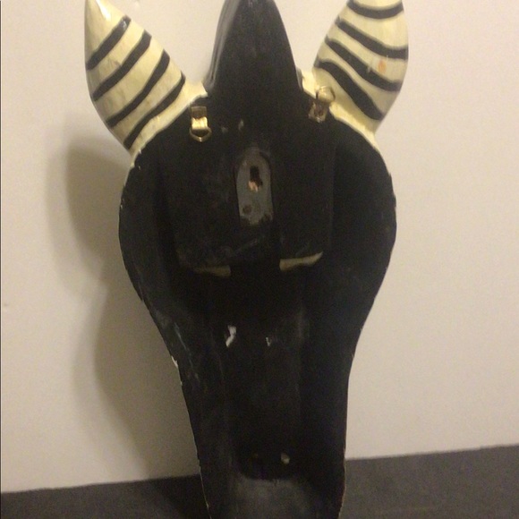 Vintage 16in Zebra Handmade African Tribal Mask - Picture 4 of 4